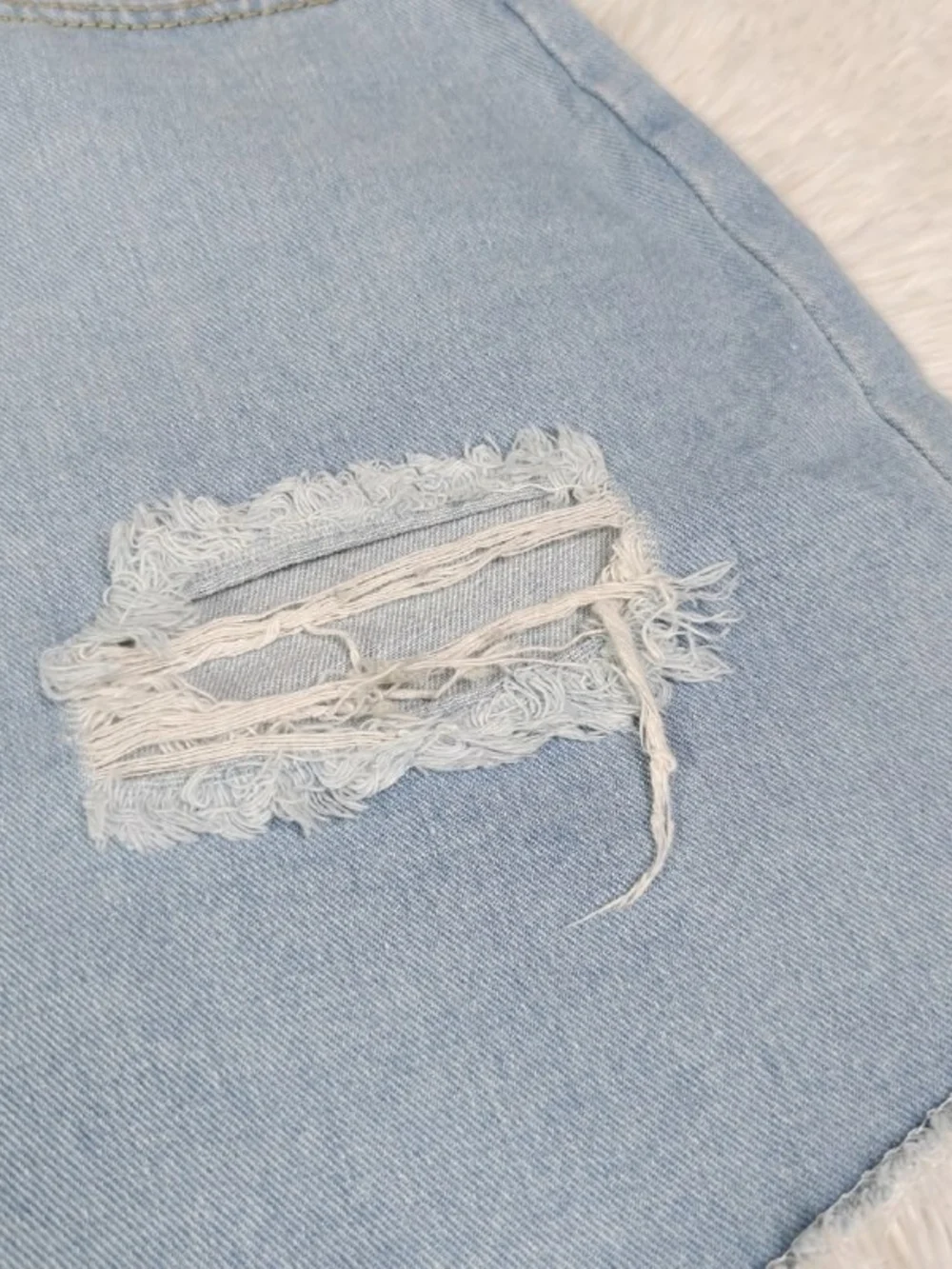 Light Blue Distressed Denim Women’s Shorts